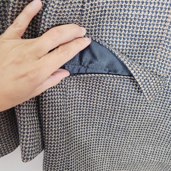Vintage Academic Professor Sport Coat Tweed Houndstooth Preppy Collegiate Wool - Picture 3 of 13